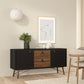 Ry Sideboard 2 Doors 2 Drawers in Matt Black Walnut