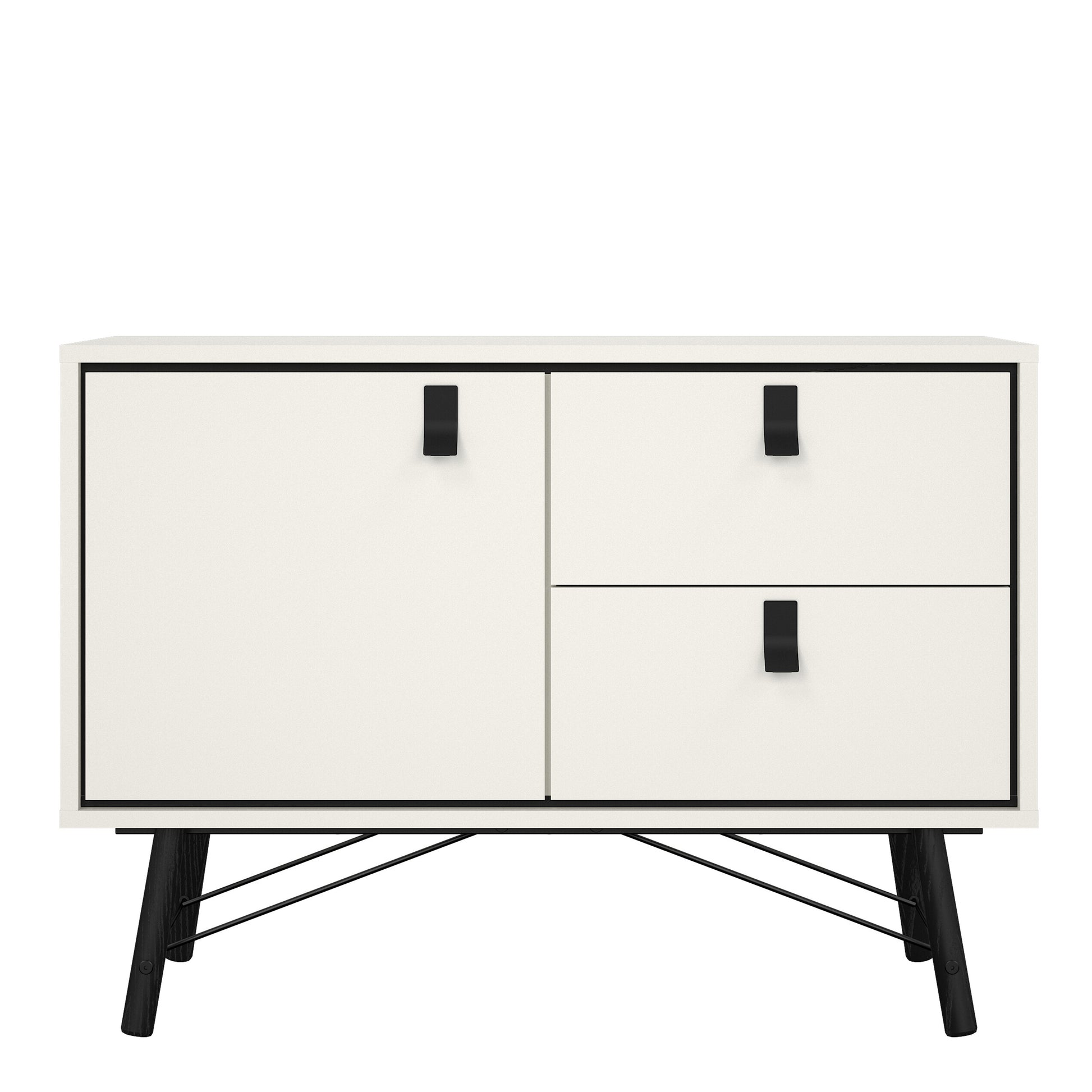 Ry Sideboard with 1 Door 2 Drawers in Matt White