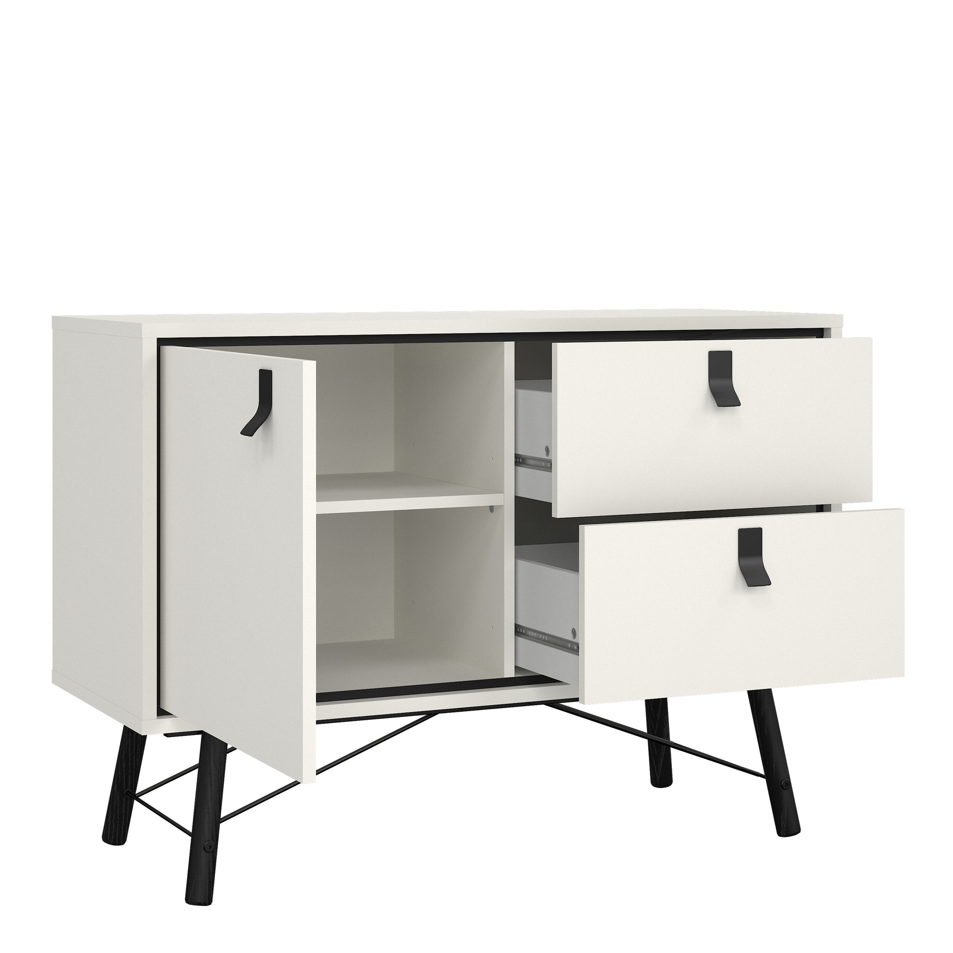 Ry Sideboard with 1 Door 2 Drawers in Matt White