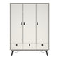 Ry Wardrobe 3 Doors 3 Drawers in Matt White