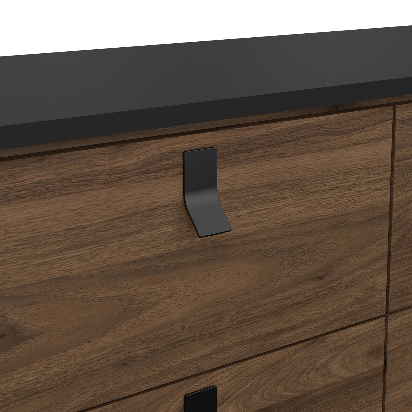 Ry Double Chest of Drawers 6 Drawers in Matt Black Walnut