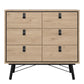 Ry Small Double Chest of Drawers 6 Drawers in Jackson Hickory Oak