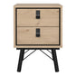 Ry Bedside Cabinet 2 Drawer Jackson Hickory Oak