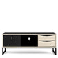 Stubbe TV Unit 1 Door 2 Drawers and Open Shelf in Matt Black Oak