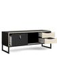 Stubbe TV Unit 1 Door 2 Drawers and Open Shelf in Matt Black Oak