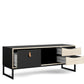 Stubbe TV Unit 1 Door 2 Drawers and Open Shelf in Matt Black Oak