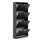 Shoes Shoe Cabinet 4 Flip Down Doors and 2 layers in Matt Black