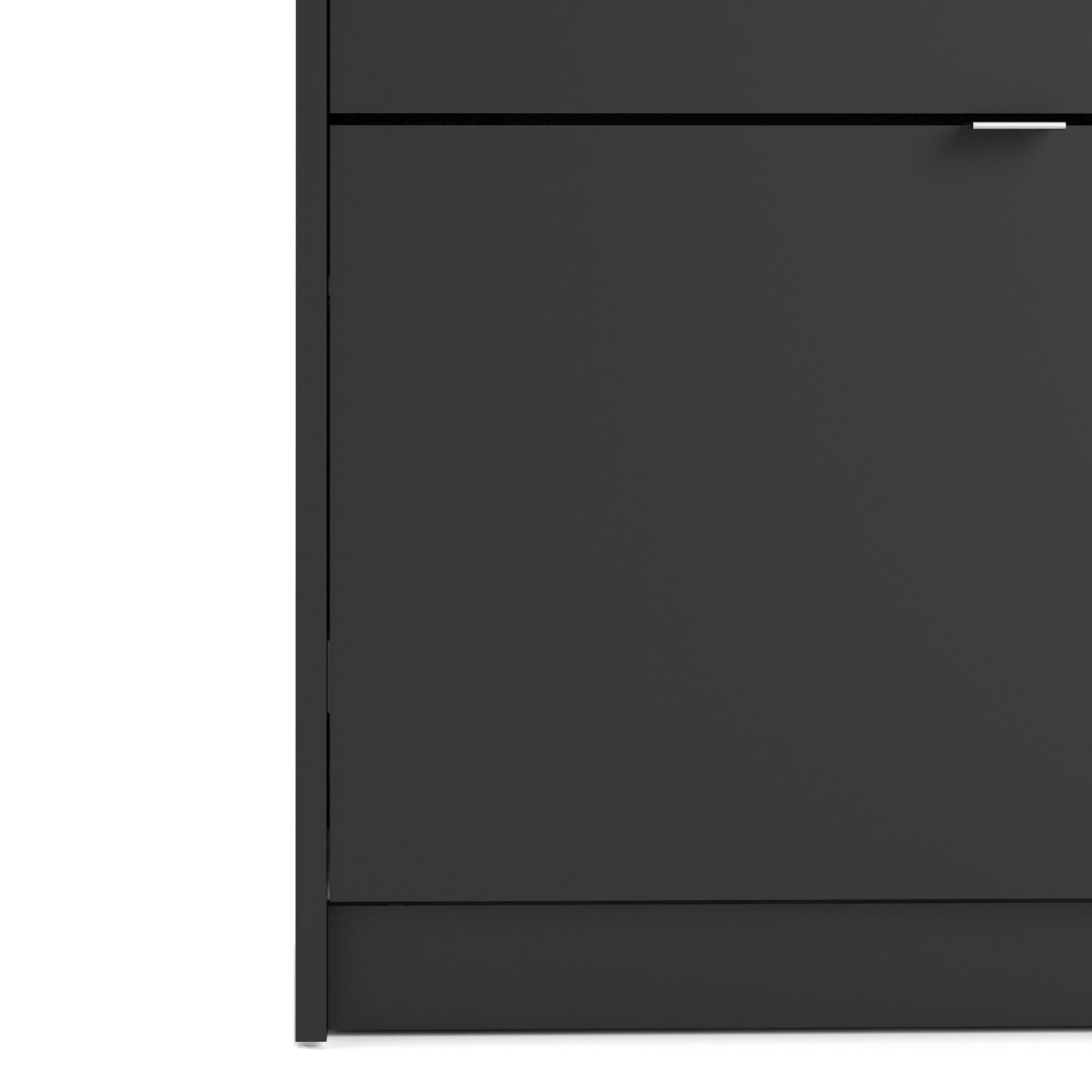 Shoes Shoe Cabinet 4 Flip Down Doors and 2 layers in Matt Black