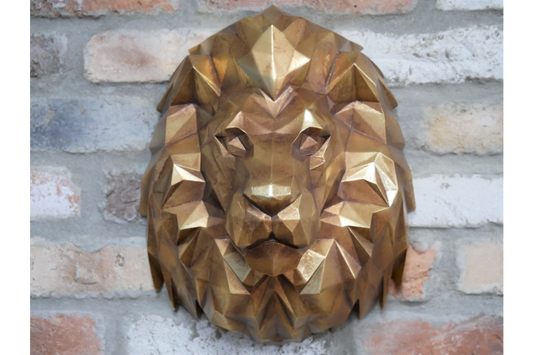 Wall Mounted Geometric Lion Head Ornament