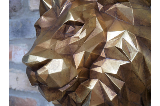 Wall Mounted Geometric Lion Head Ornament