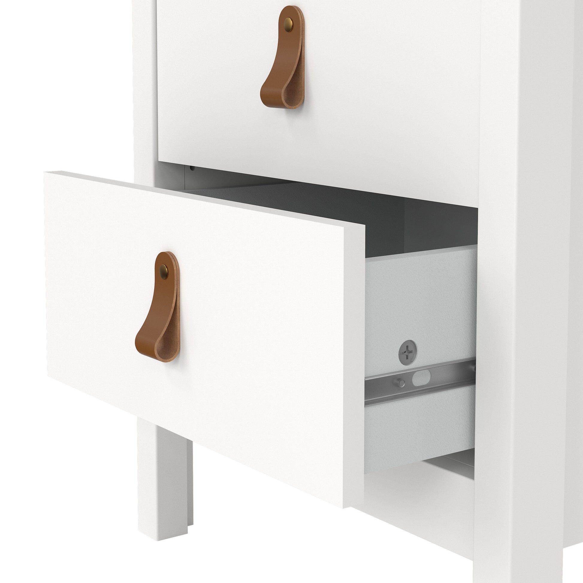 Barcelona Bedside Table 2 Drawers in White