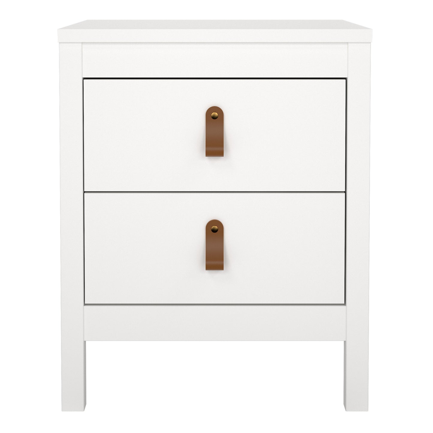 Barcelona Bedside Table 2 Drawers in White