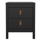 Barcelona Bedside Table 2 Drawers in Matt Black