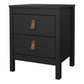 Barcelona Bedside Table 2 Drawers in Matt Black