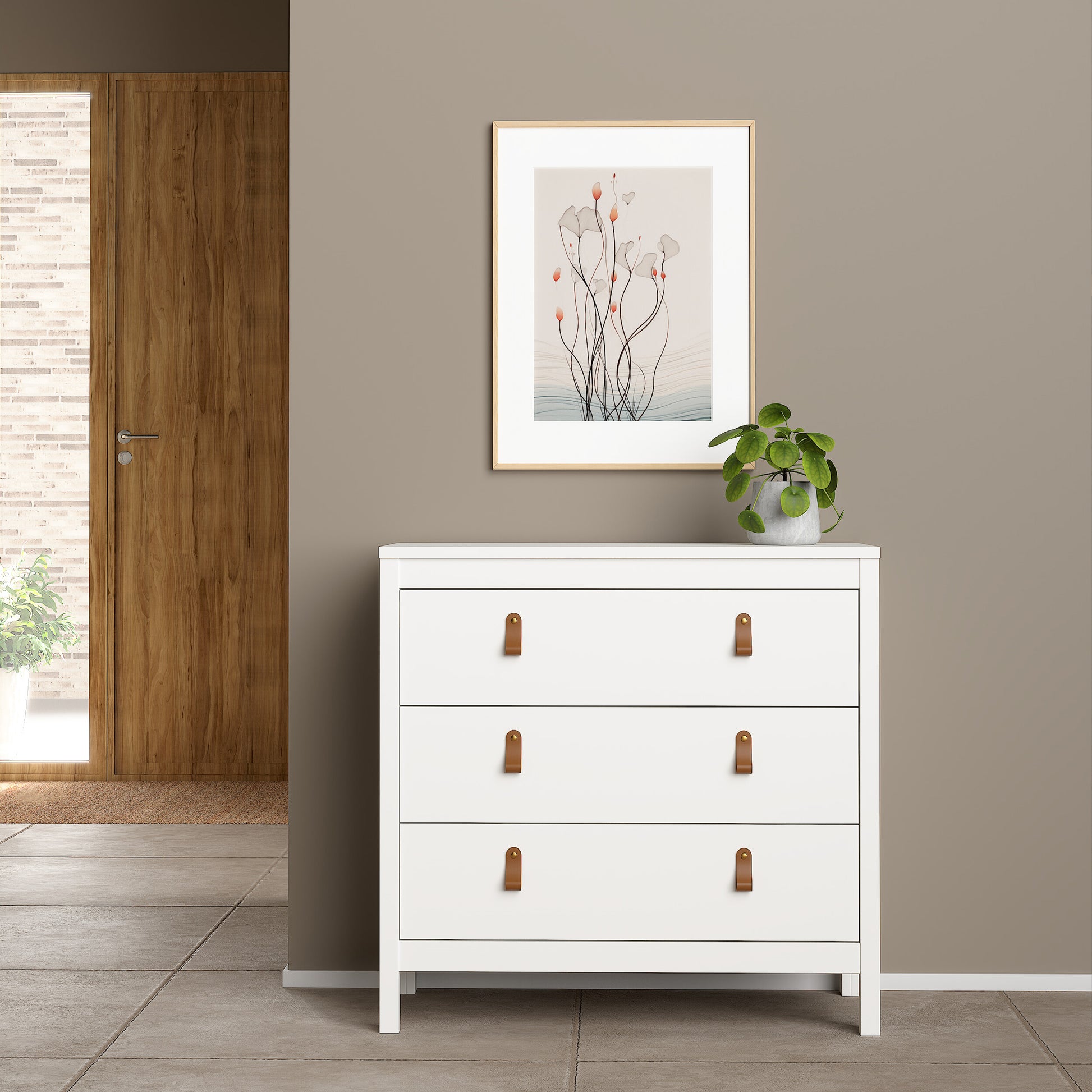 Barcelona Chest 3 Drawers in White