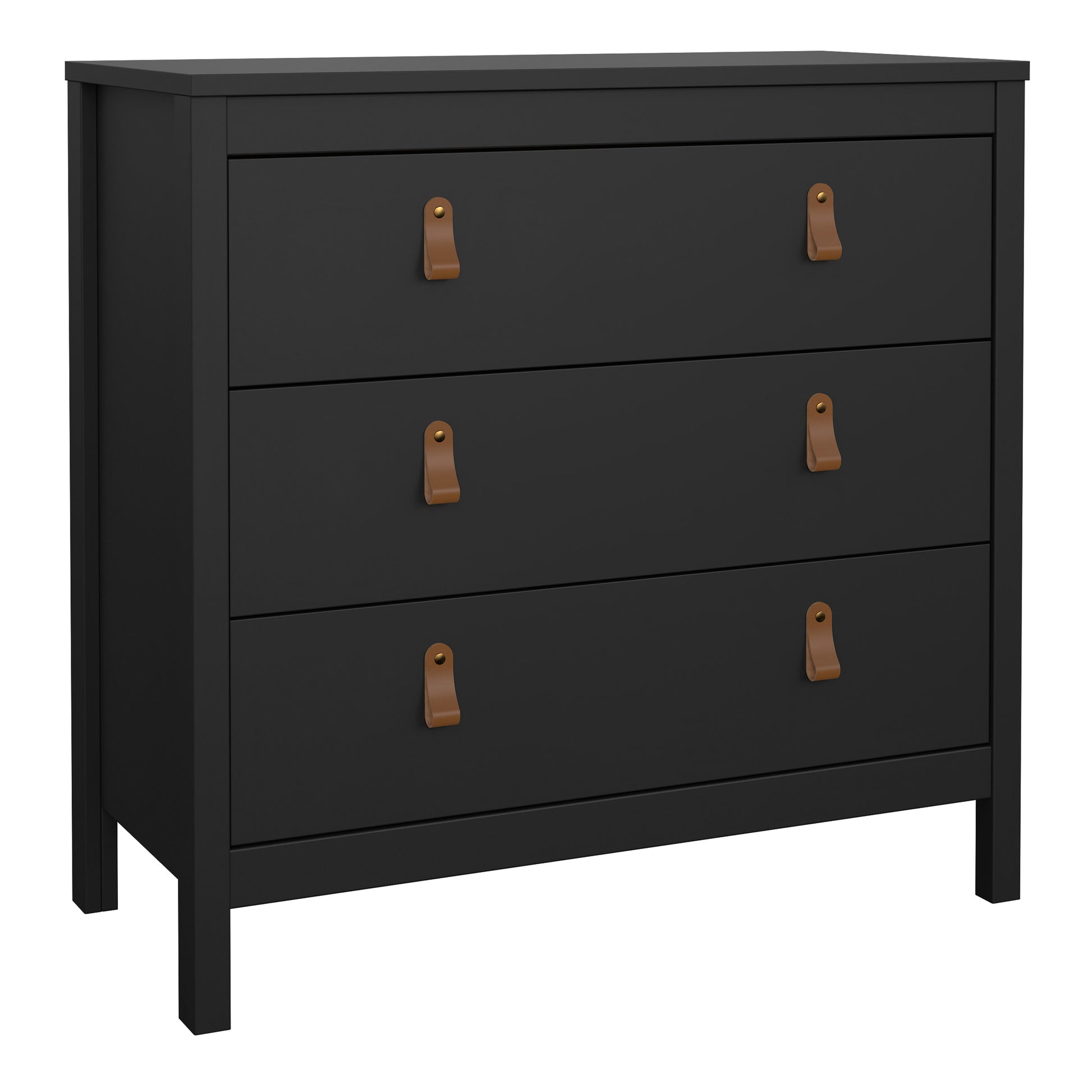 Barcelona Chest 3 Drawers in Matt Black