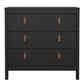 Barcelona Chest 3 Drawers in Matt Black