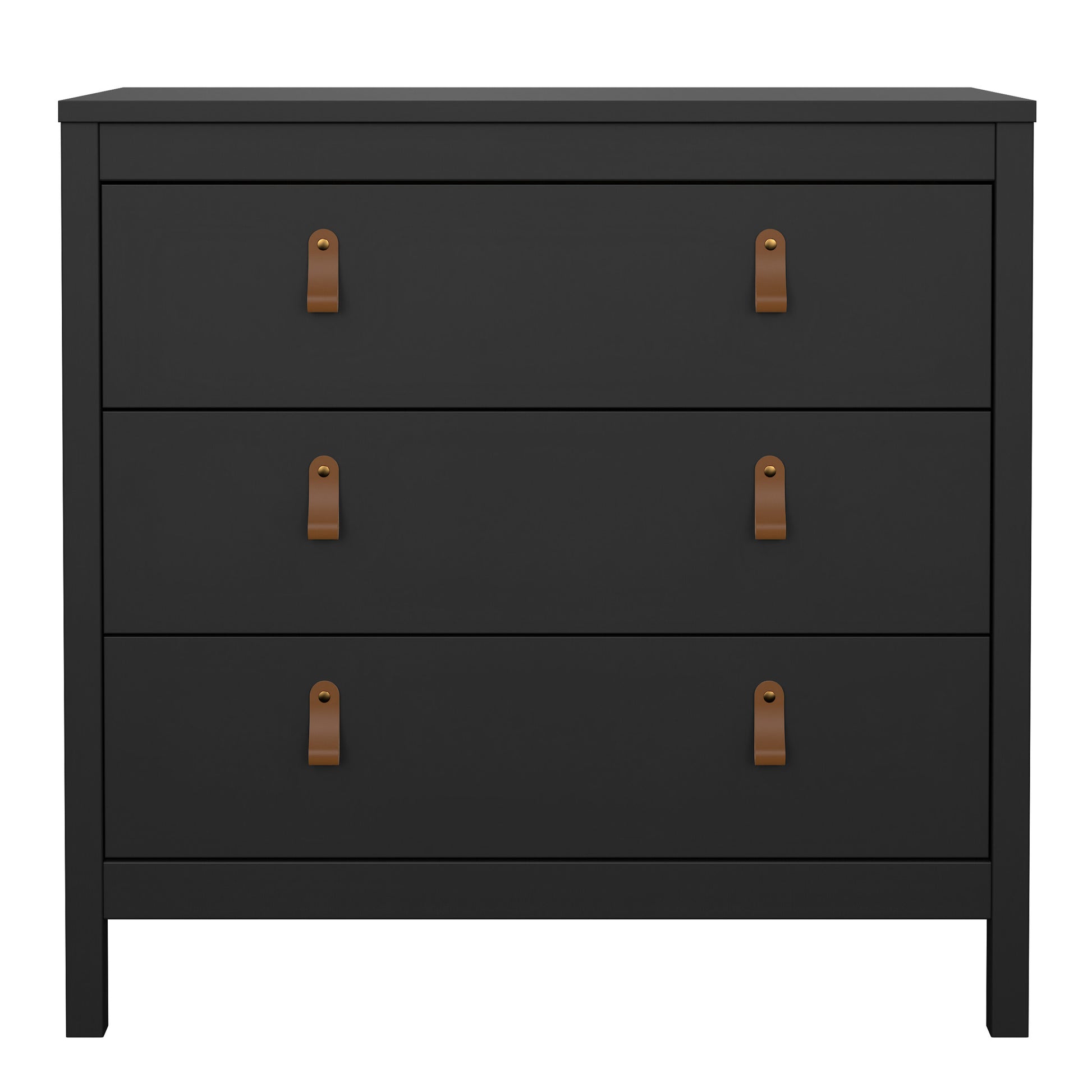 Barcelona Chest 3 Drawers in Matt Black