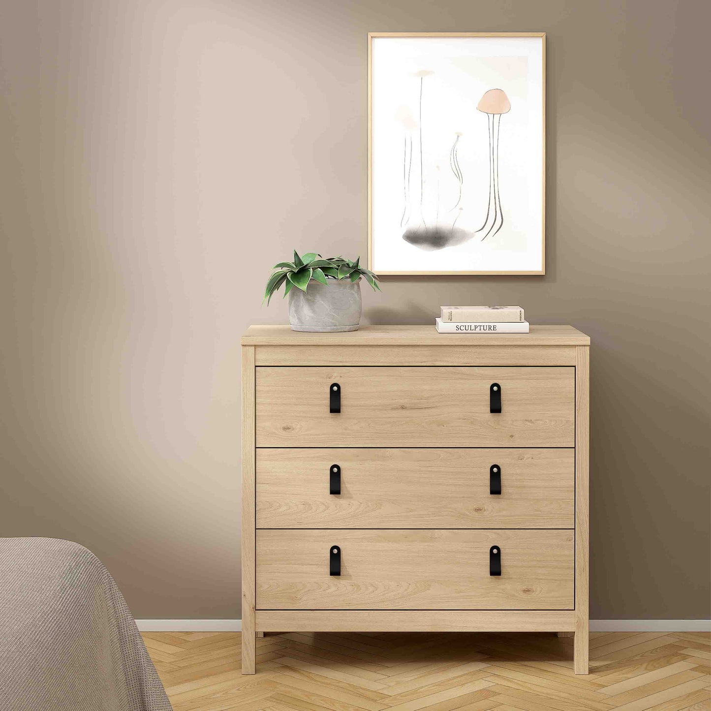 Barcelona Chest 3 Drawers in Jackson Hickory Oak