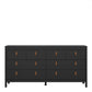 Barcelona Double Dresser 4+4 Drawers in Matt Black