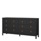 Barcelona Double Dresser 4+4 Drawers in Matt Black