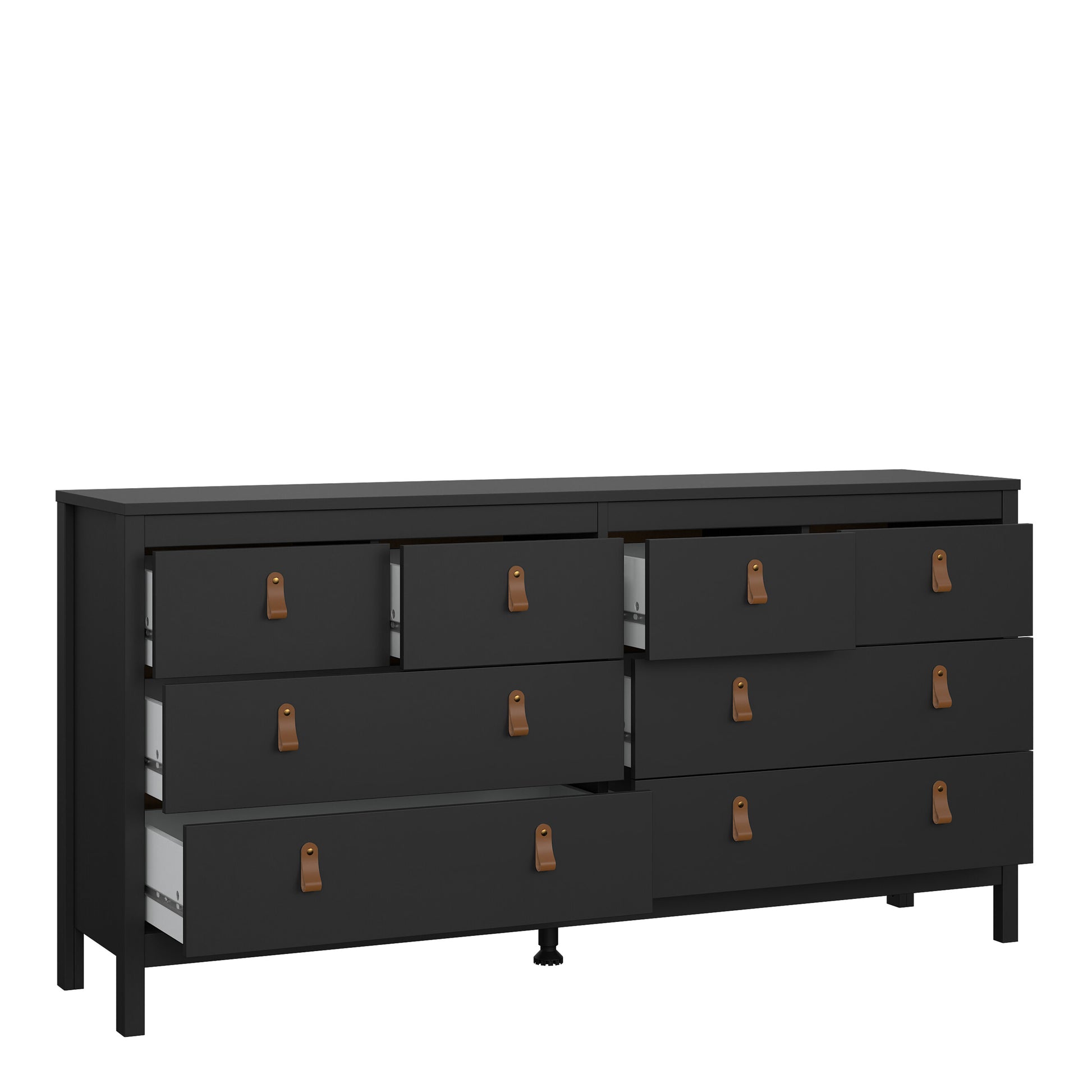 Barcelona Double Dresser 4+4 Drawers in Matt Black