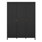 Barcelona Wardrobe with 3 Doors in Matt Black