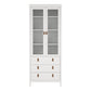 Barcelona China Cabinet 2 Glass Doors with 3 Drawers in White