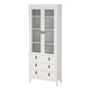 Barcelona China Cabinet 2 Glass Doors with 3 Drawers in White