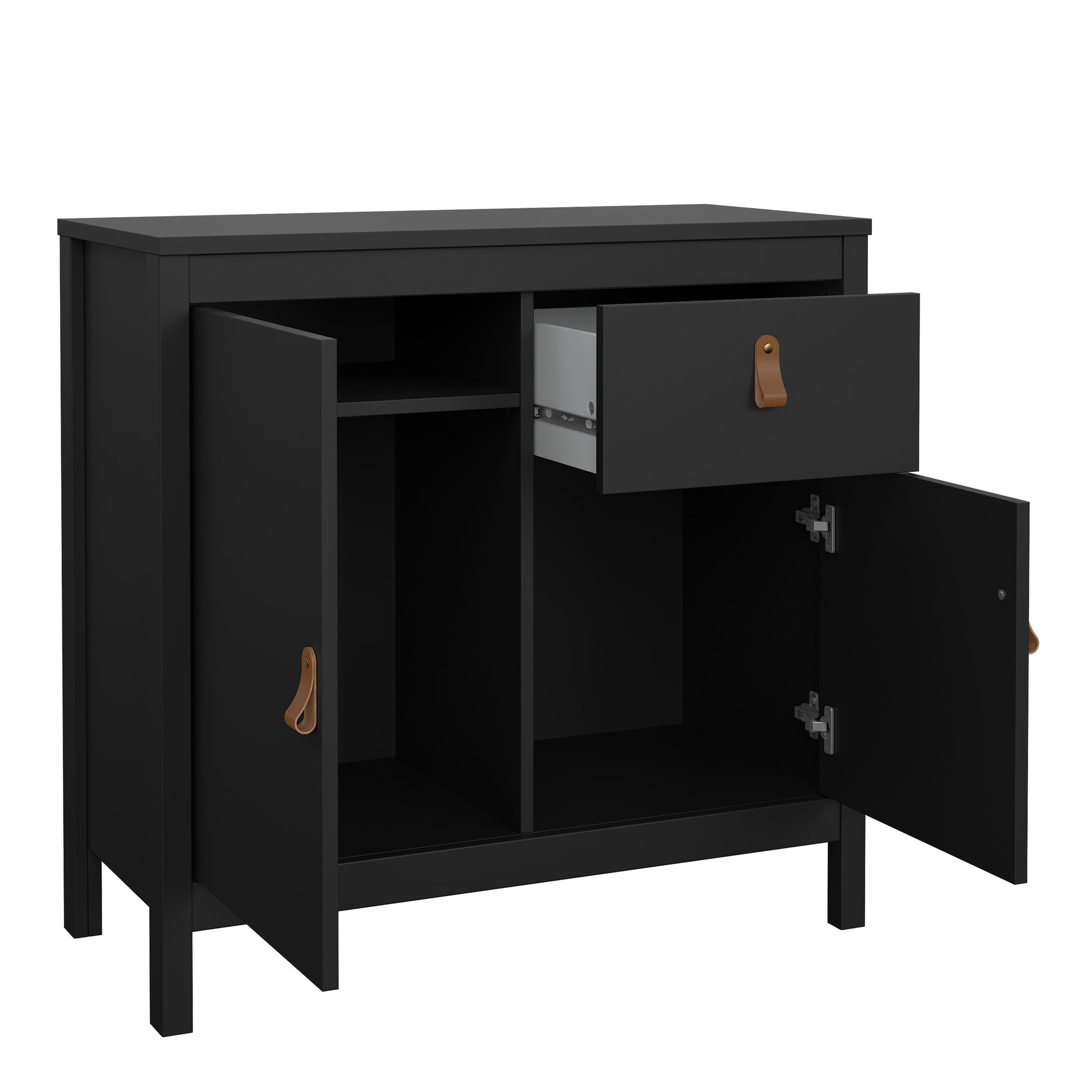 Barcelona Sideboard 2 Doors 1 Drawer in Matt Black