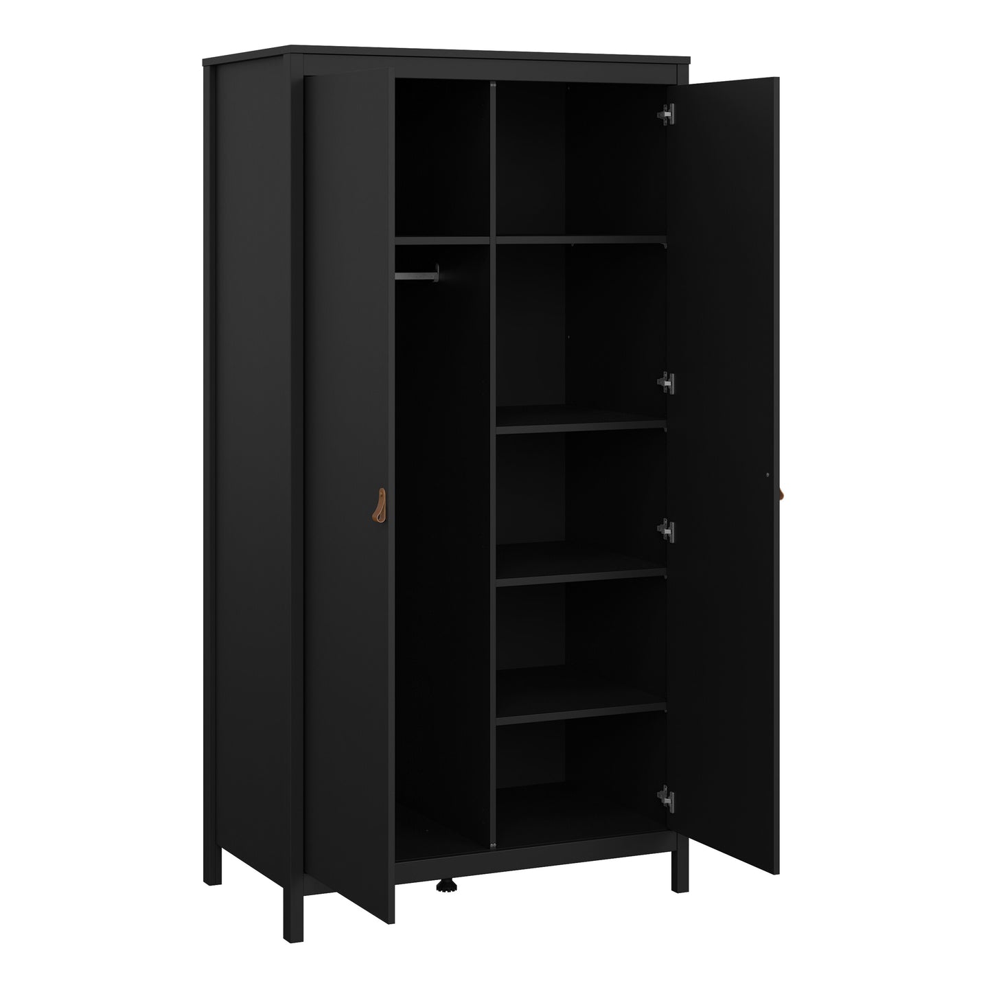 Barcelona Wardrobe with 2 Doors in Matt Black