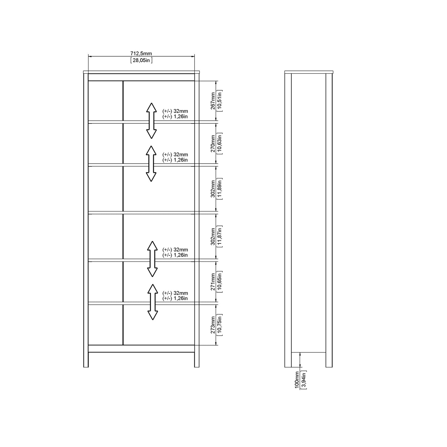 Barcelona Bookcase in Jackson Hickory Oak