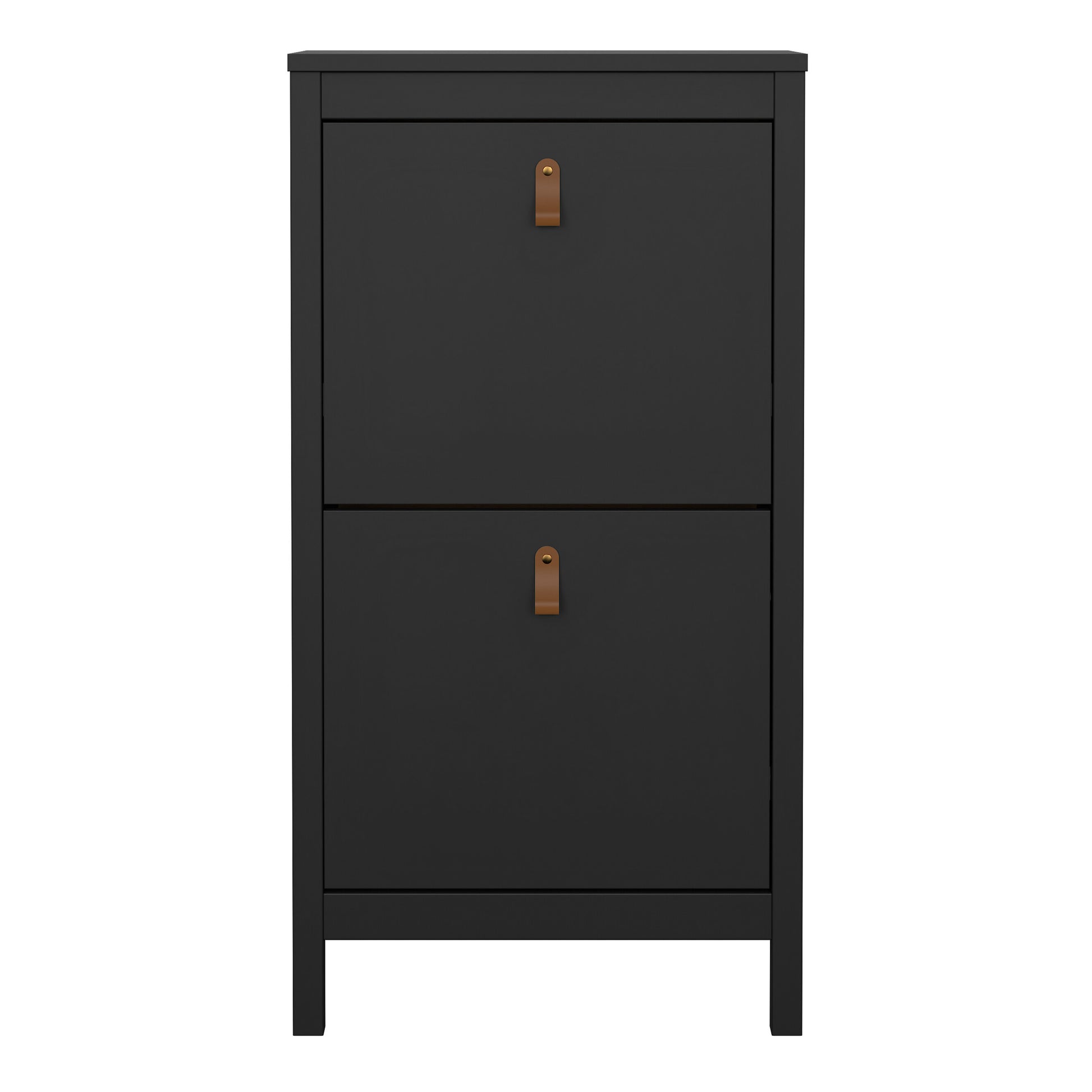 Barcelona Shoe Cabinet 2 Flip Down Doors in Matt Black