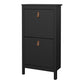 Barcelona Shoe Cabinet 2 Flip Down Doors in Matt Black