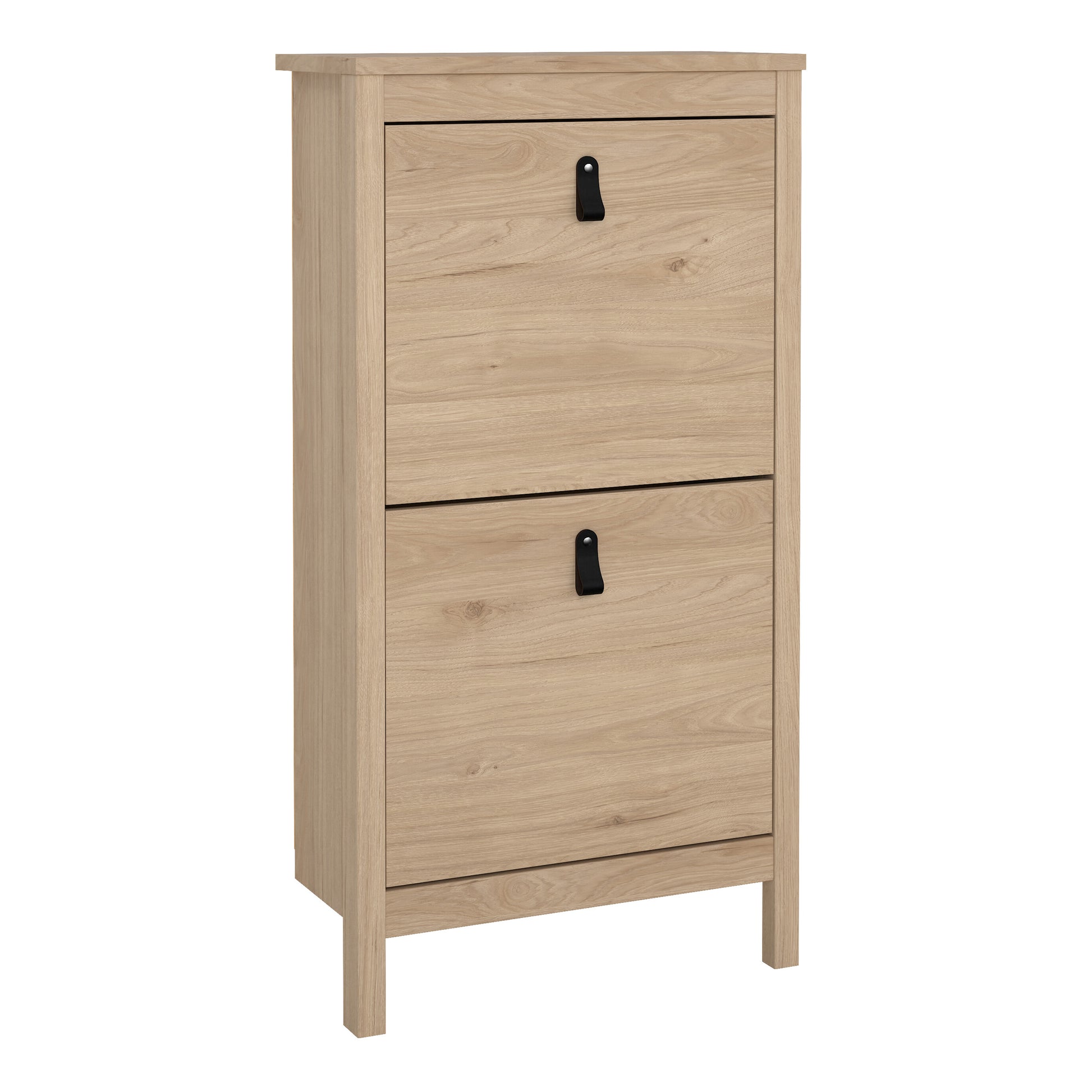 Barcelona Shoe Cabinet 2 Flap Doors in Jackson Hickory Oak