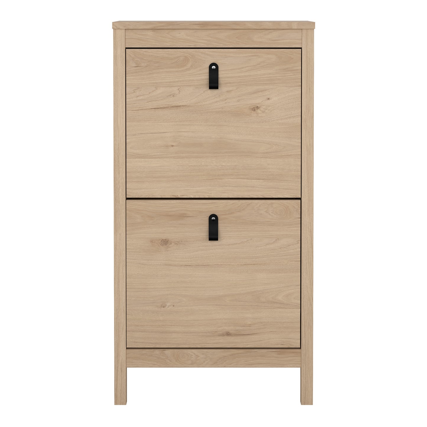 Barcelona Shoe Cabinet 2 Flap Doors in Jackson Hickory Oak