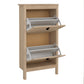 Barcelona Shoe Cabinet 2 Flap Doors in Jackson Hickory Oak