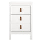 Barcelona Bedside Table 3 Drawers in White