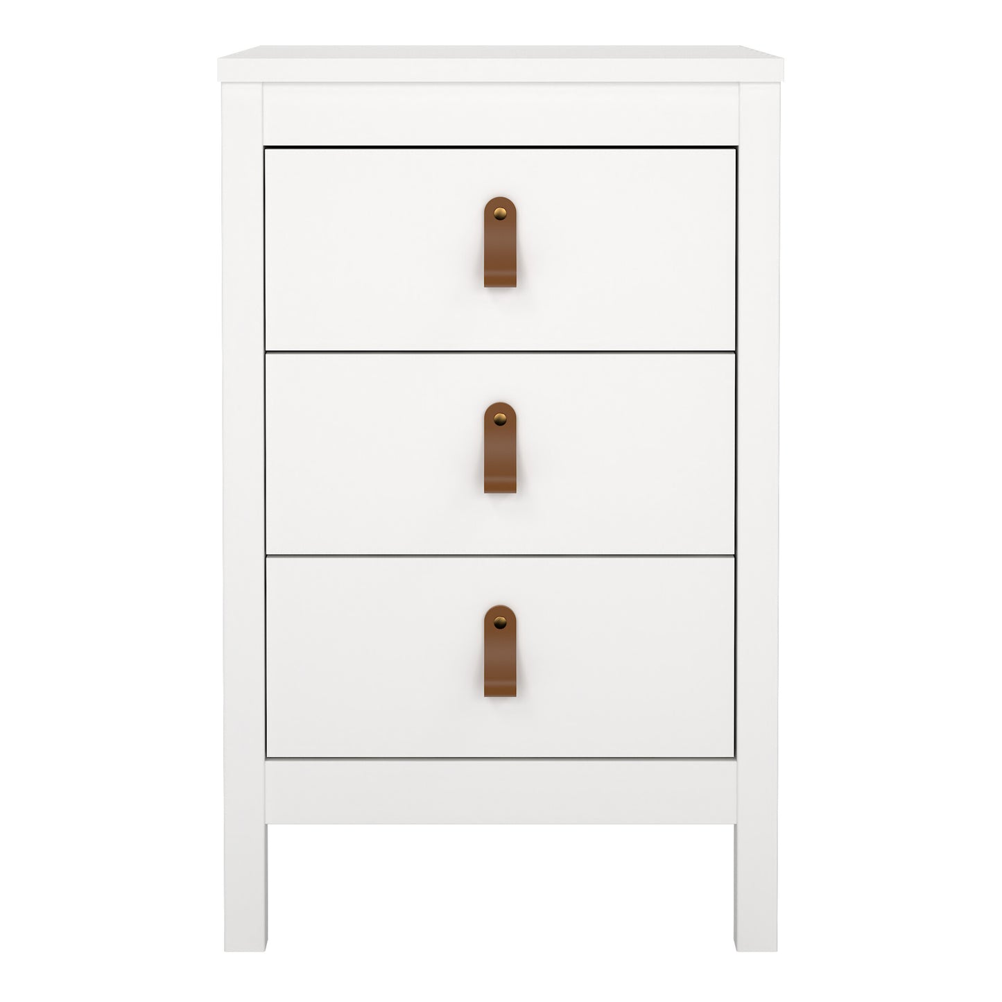 Barcelona Bedside Table 3 Drawers in White