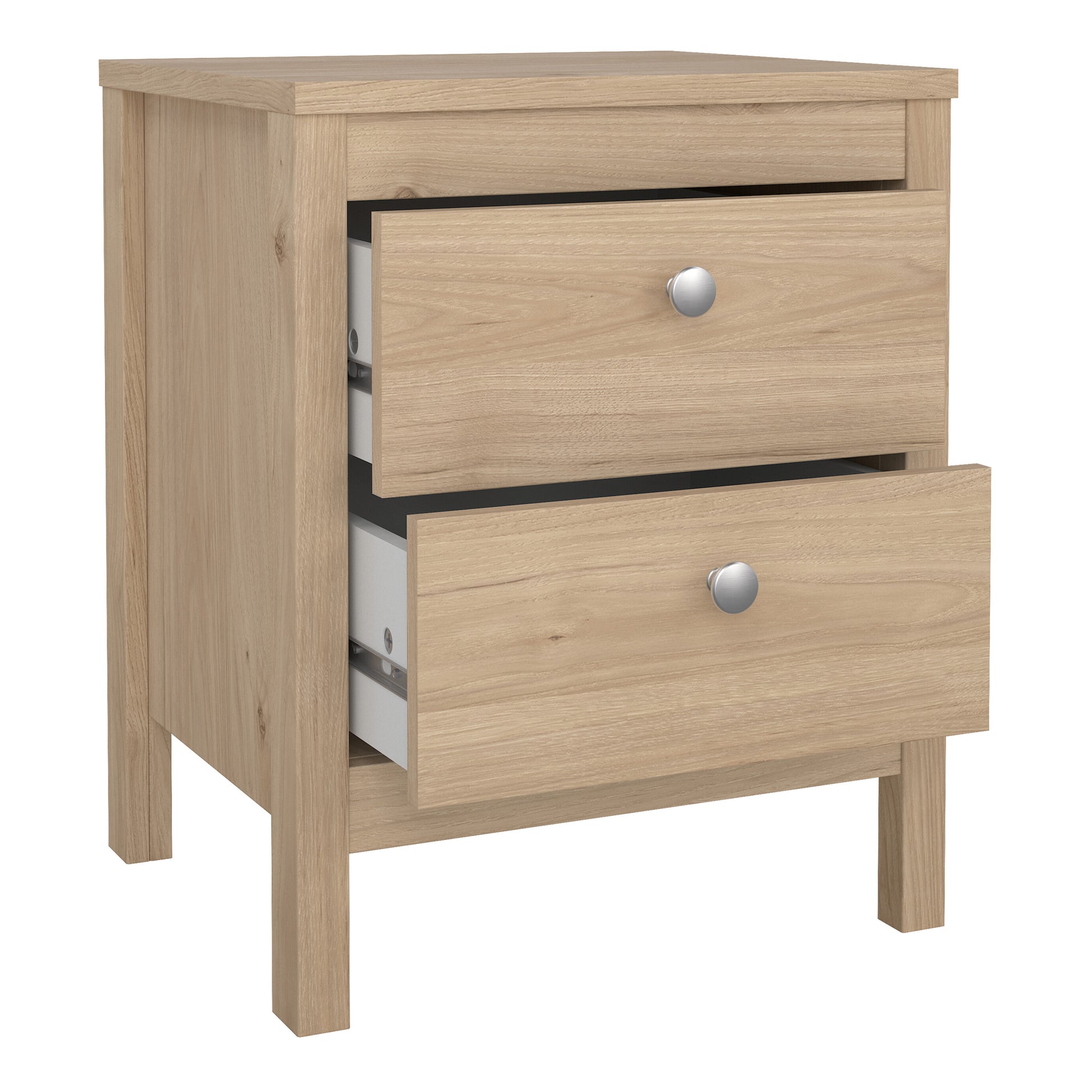 Madrid Bedside Table 2 Drawers in Jackson Hickory Oak