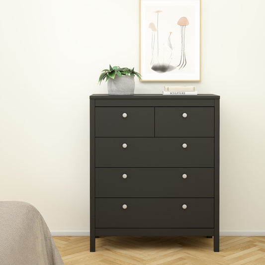 Madrid Chest 3+2 Drawers in Matt Black