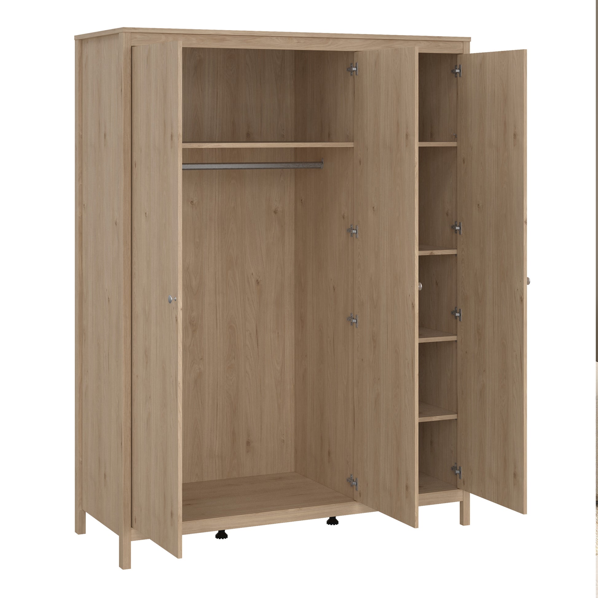 Madrid Wardrobe with 3 Doors in Jackson Hickory Oak