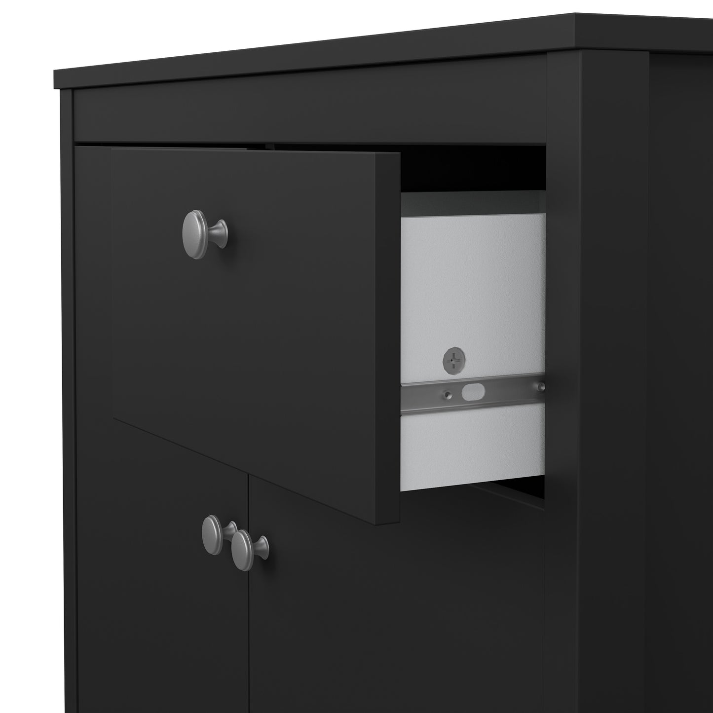 Madrid Sideboard 2 Doors 1 Drawer in Matt Black