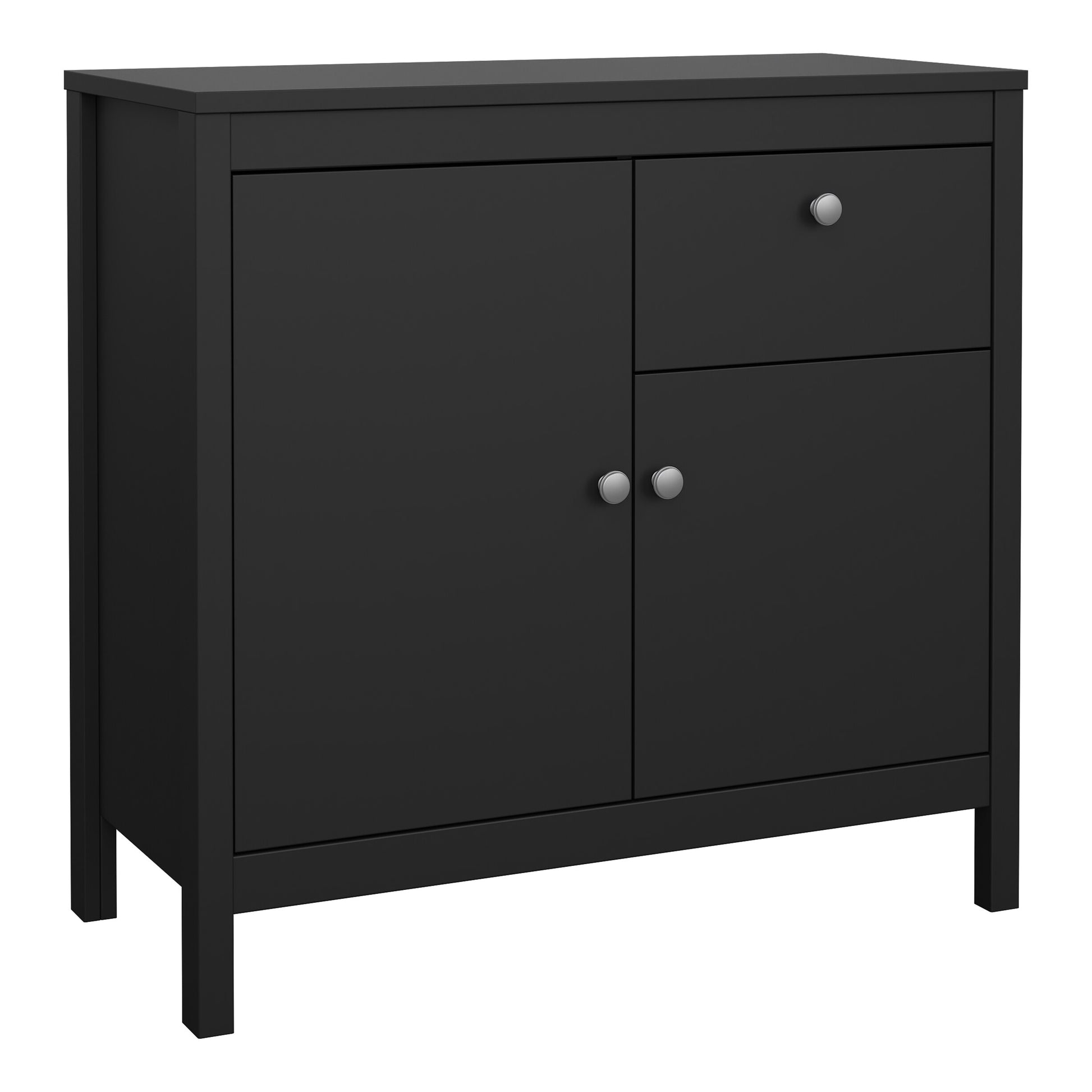 Madrid Sideboard 2 Doors 1 Drawer in Matt Black