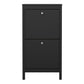 Madrid Shoe Cabinet 2 Flip Down Doors Matt Black