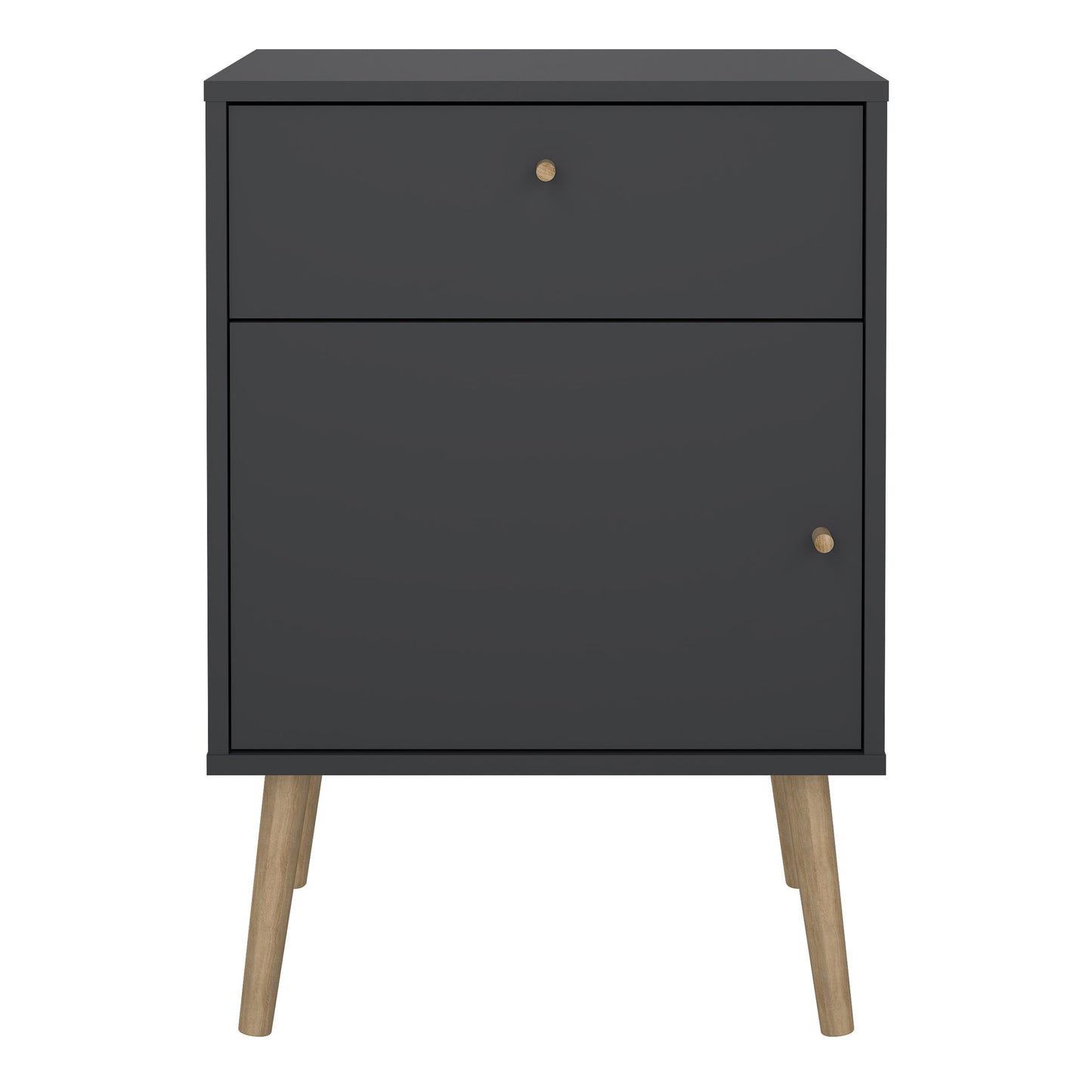 Cumbria Nightstand 1 Door + 1 Drawer Dark Grey