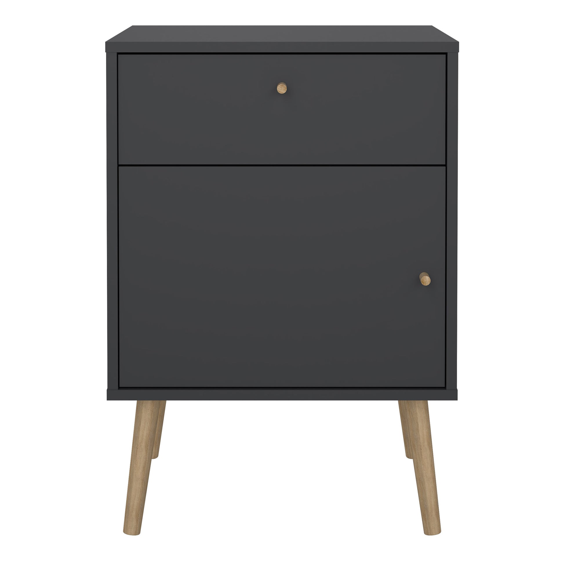 Cumbria Nightstand 1 Door + 1 Drawer Dark Grey