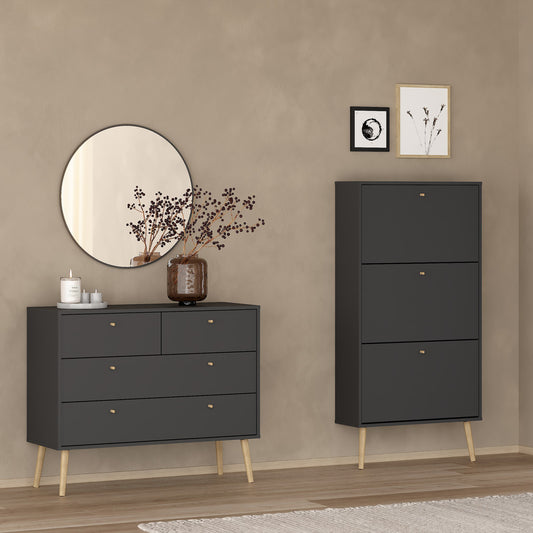 Cumbria Chest 2 + 2 Drawers Dark Grey