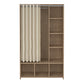 Uppsala Open Wardrobe Unit in Jackson Hickory Oak with a Beige Textile Curtain