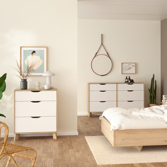 Ikast Chest 3 Drawers in Jackson Hickory and White